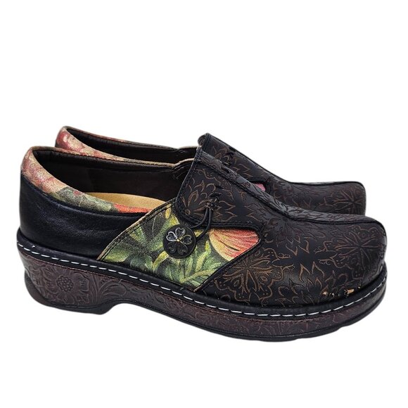 L' Artiste by Springstep Womens Leather Floral Clogs, Slip On Shoes, 41/ 9.5-10 - Picture 5 of 11